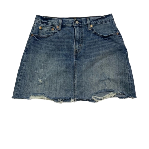 Levi’s Distressed Raw Hem Mini Skirt Size 29 - Picture 2 of 8